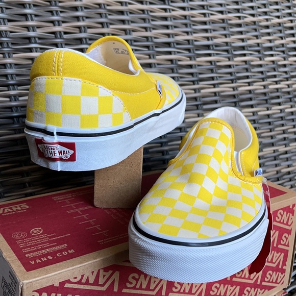 Vans Classic Slip-On Checkerboard Cyber Yellow/True White WMNS - Picture 10 of 16